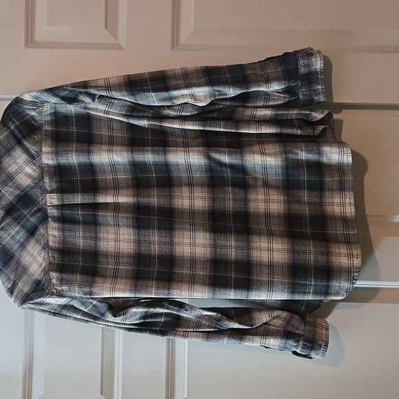 Womens Plaid Button-Down Shirt - Green and White - Picture 5 of 5